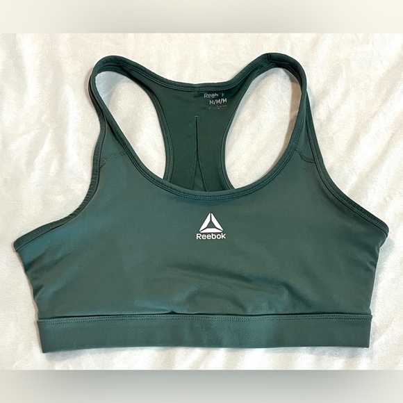 Reebok Women's Racerback Green Sports Bra Size Medium - Picture 1 of 9